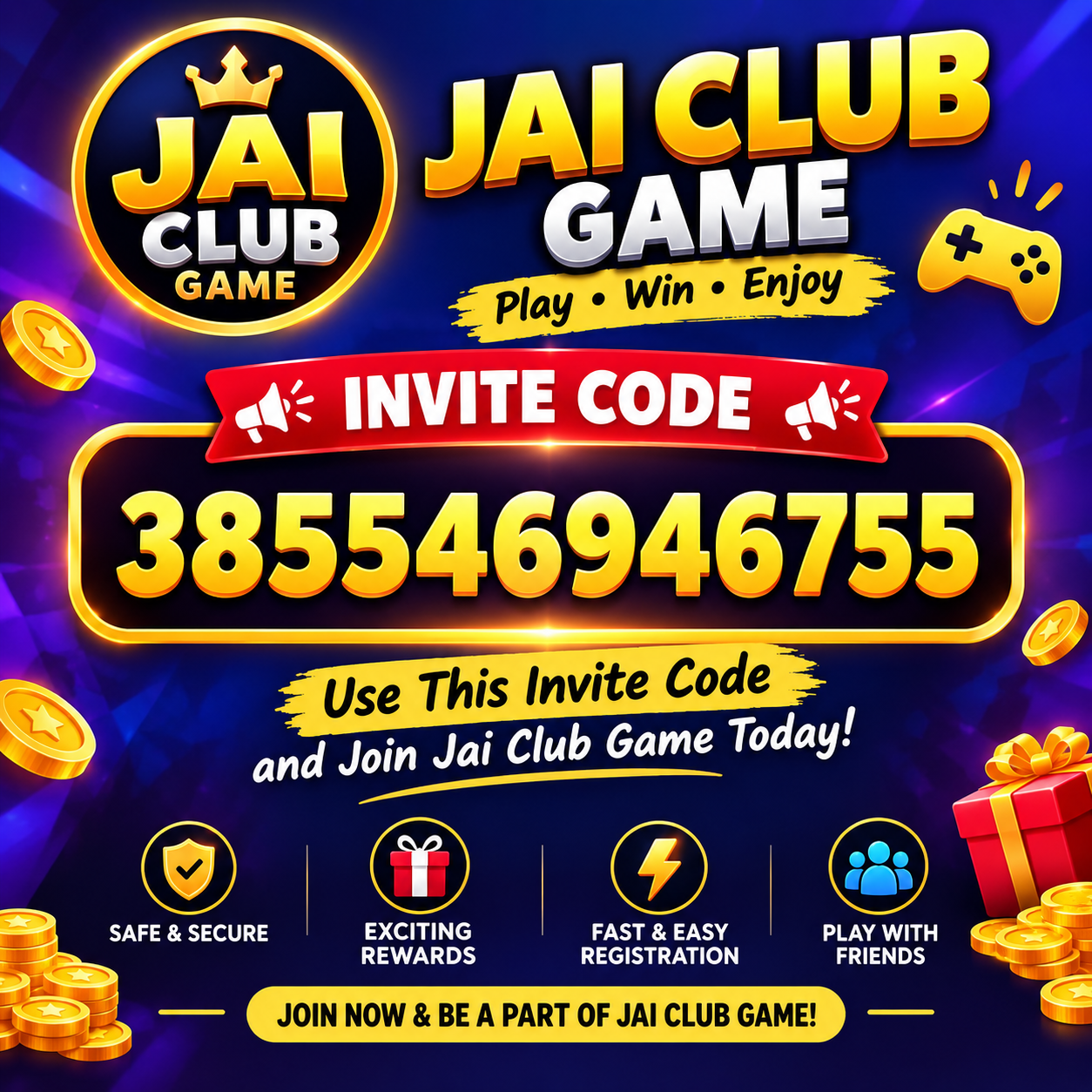 Jai Club Game Invite Code 385546946755 | Registration Guide 2026**